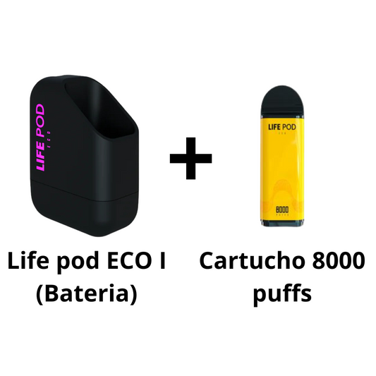 Life pod ECO I (Bateria) + Cartucho Life Pod 8000 puffs